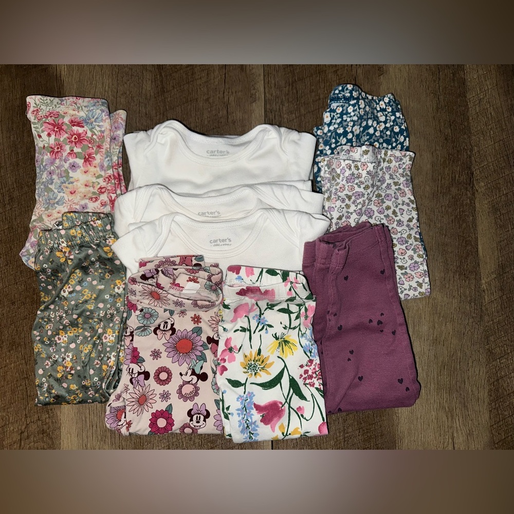 Baby Girl 18 month Legging & Onesie Bundle